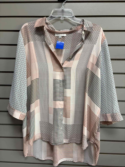 Women's Women Size 1X Multi-Color Rose+Olive Long Sleeve Shirt