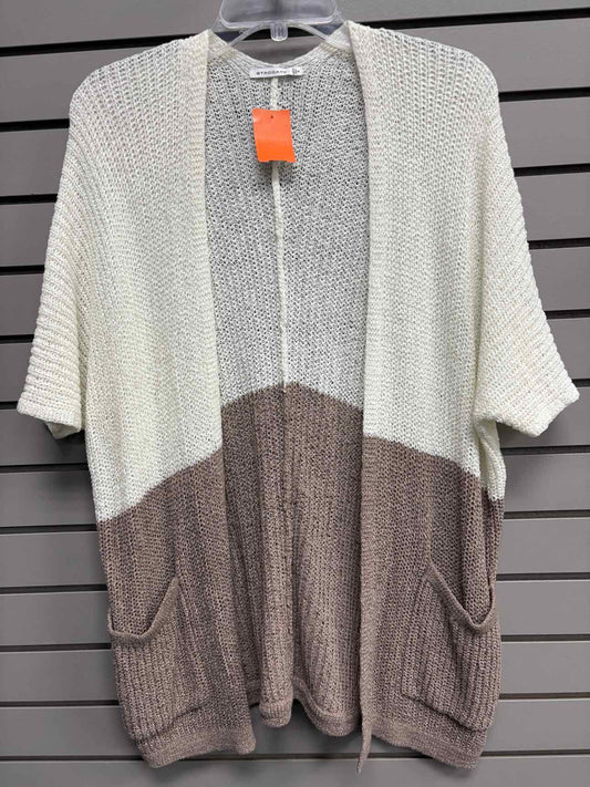 Women's Women Size S Staccato Cream Short Sleeve Cardigan
