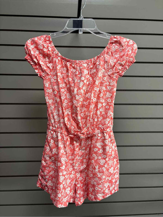 Girl's Size 8 Coral GAP Kids Short Sleeve Floral Above Knee Dress