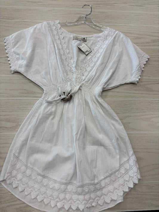 Women's Size M White Seaspice Short Sleeve Above Knee Dress