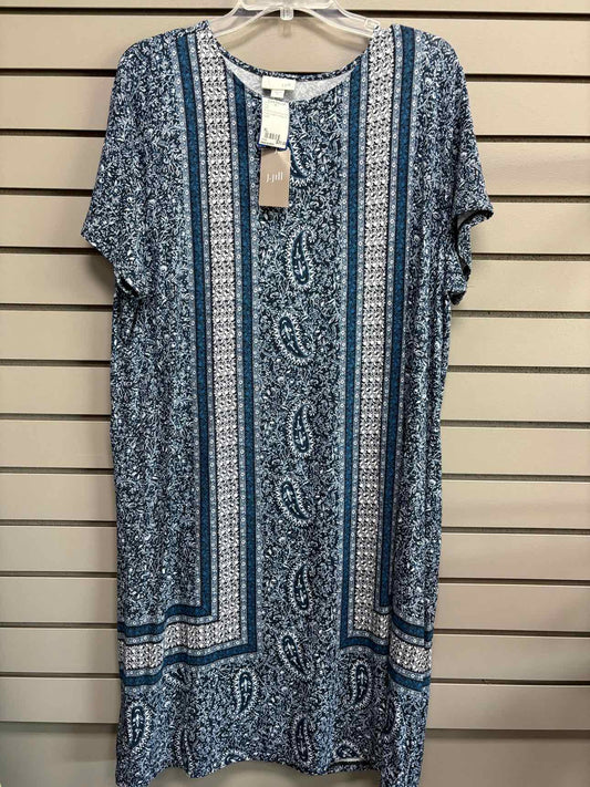 Women's Size XL Blue J.Jill Short Sleeve Knee Length Dress