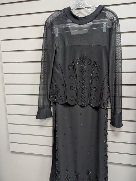 Women's Size 12 Black J.R NITES Long Sleeve Above Knee Dress