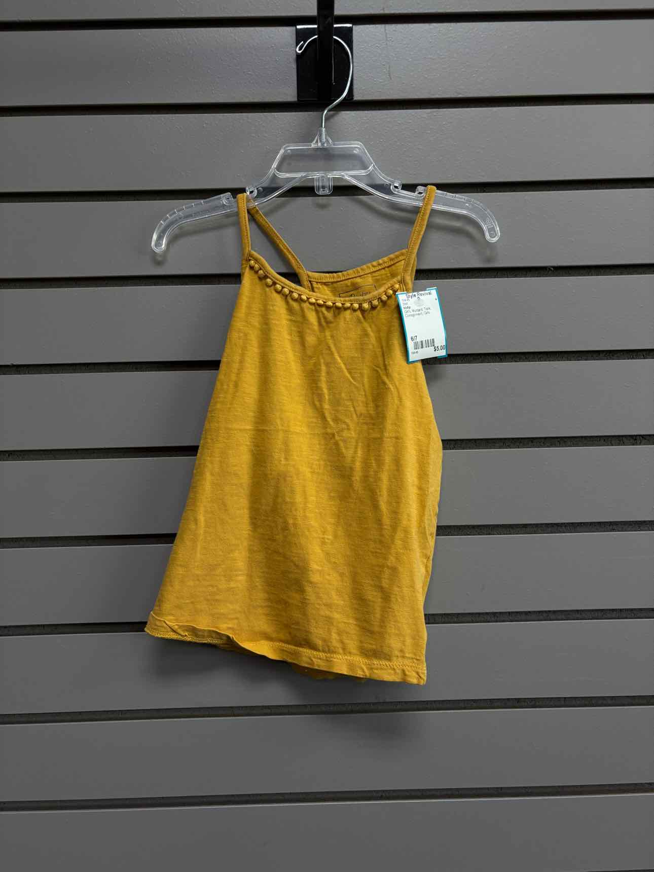 Girl's Child Size 6/7 bixby Mustard Tank Shirt