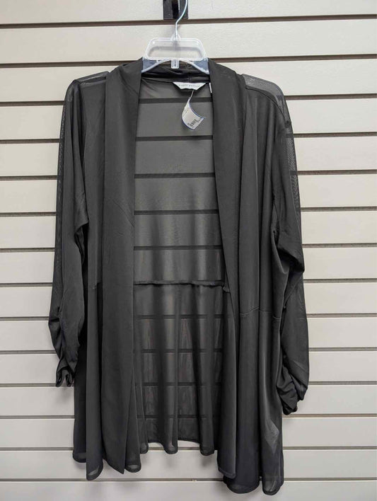 Women's Women Size 3X susan Graver Black Long Sleeve Cardigan
