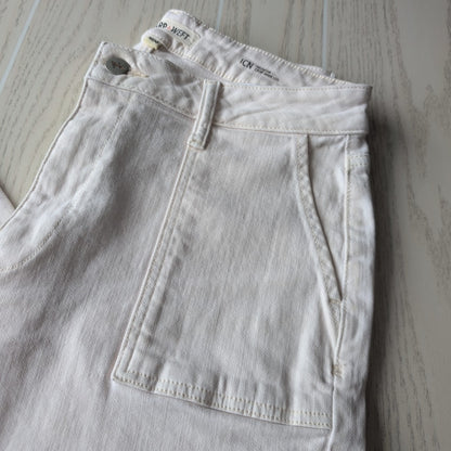 Women's Waist Size 10 Warp + Weft Cream Wide Leg Jean
