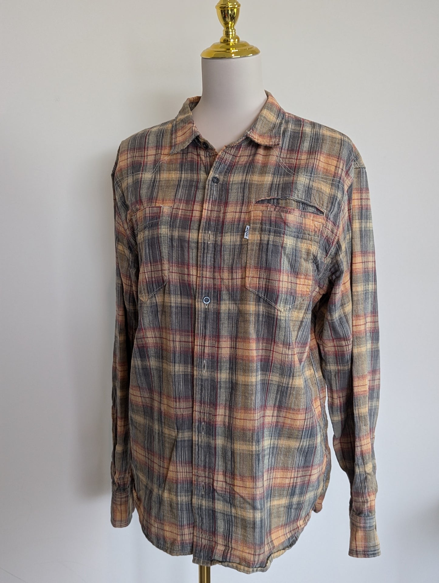 Unisex L Multi-Color Levis Checkered Long Sleeve Shirt