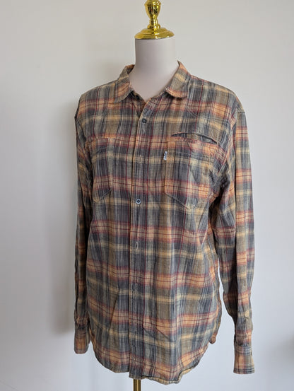 Unisex L Multi-Color Levis Checkered Long Sleeve Shirt