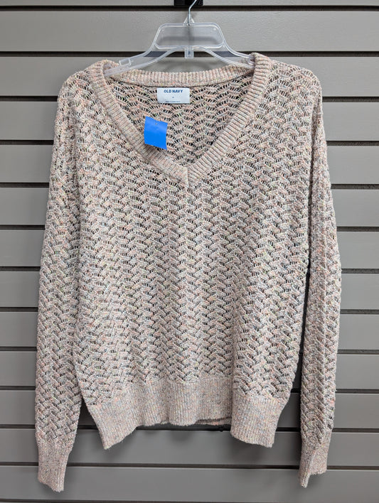 Women's Women Size M Light Pink Old Navy V-Neck Long Sleeve Sweater