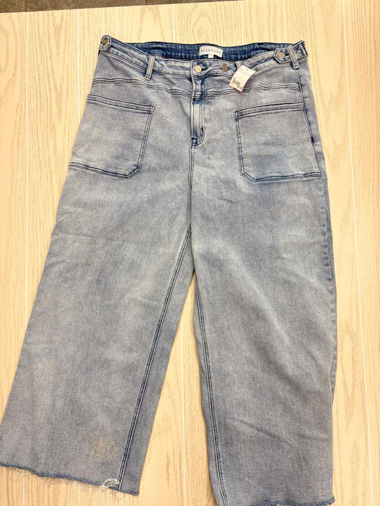 Women's Waist Size 3X Blakeley Light Blue Wide Leg Jean