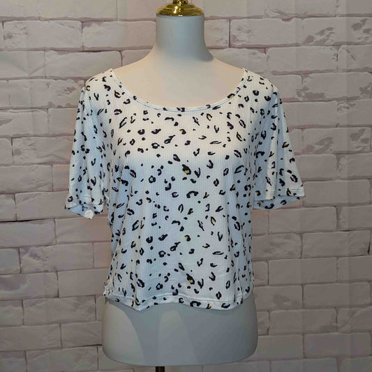 Plus Leopard Back Twist Tee