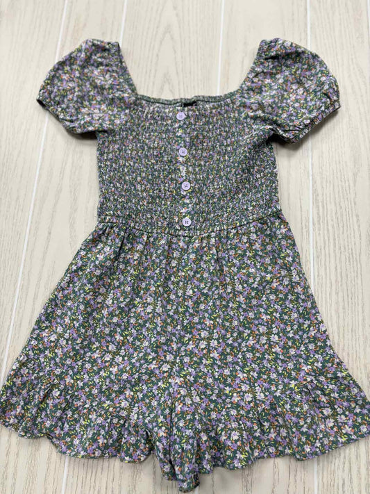 Girl's Child Size 7/8 art class Army Green Floral Off the Shoulder Dress