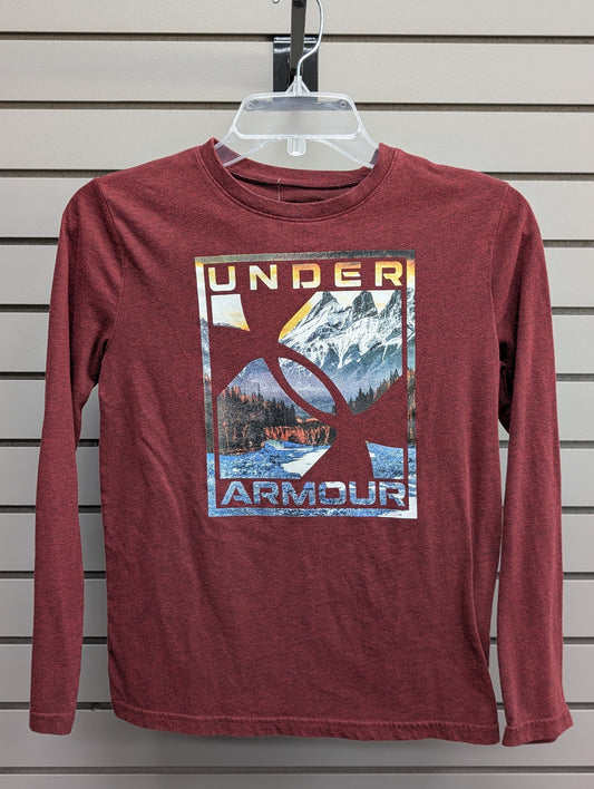 Boy's Child Size M Burgundy Long Sleeve Shirt