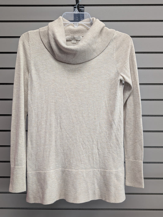 Women's Women Size XS Beige LOFT Ribbed Turtle Neck Long Sleeve Shirt