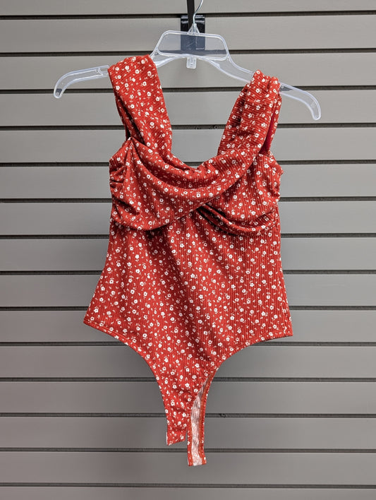 Women's Women Size M Burnt Orange Lulus Floral Off The Shoulder Shirt