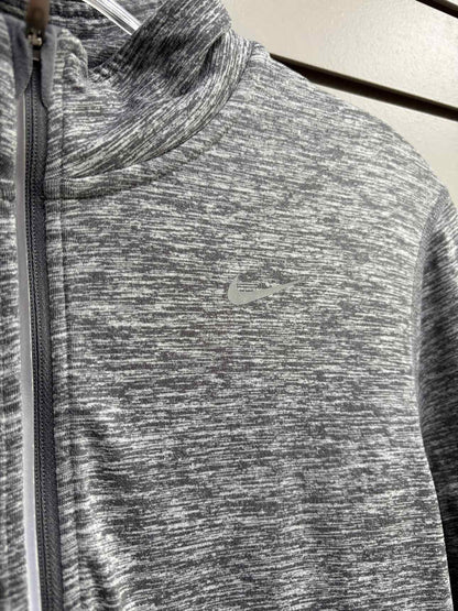 Women's Women Size M Nike Dark Gray Heathered 3/4 Zip Long Sleeve Top