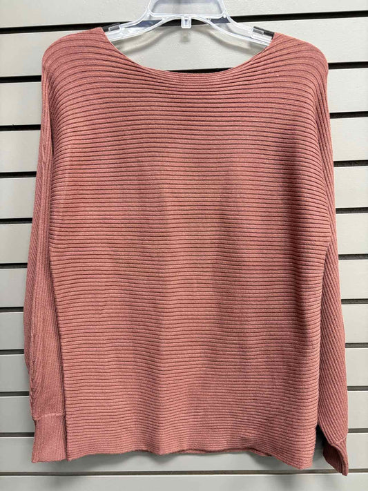 Women's Women Size S/M Mauve Be Cool Ribbed Long Sleeve Sweater