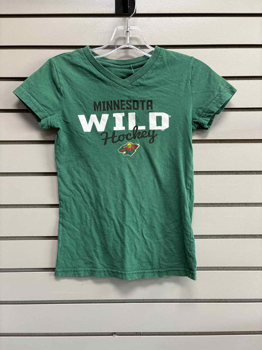 Girl's Child Size L NHL Green MN Wild Short Sleeve Shirt