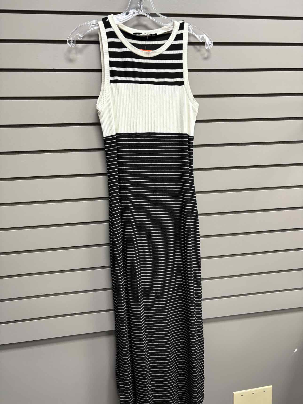 Women's Size Small Black & White Doe & Rae Tank Stripe Dress