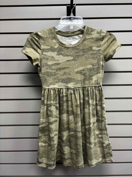 Girl's Child Size M Mudd Army Green Short Sleeve Above Knee Dress