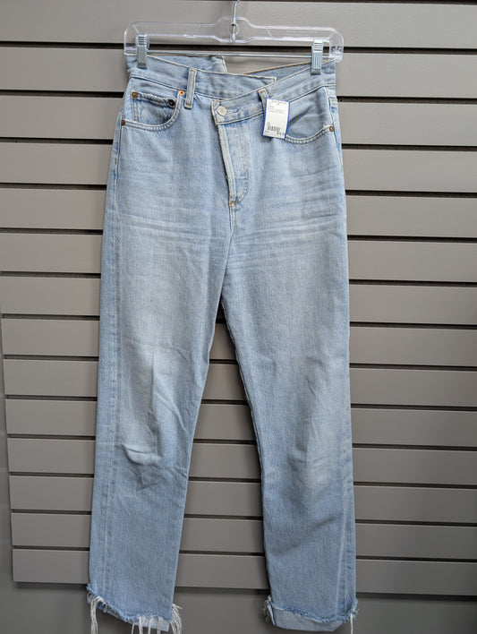 Women's Waist Size 23 A gold e Light Blue Jean