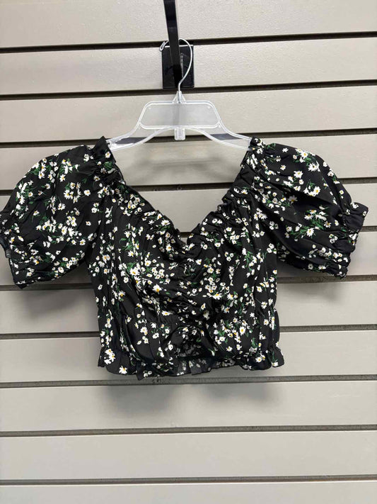 Women's Women Size XS Black Shein Floral Off The Shoulder Shirt