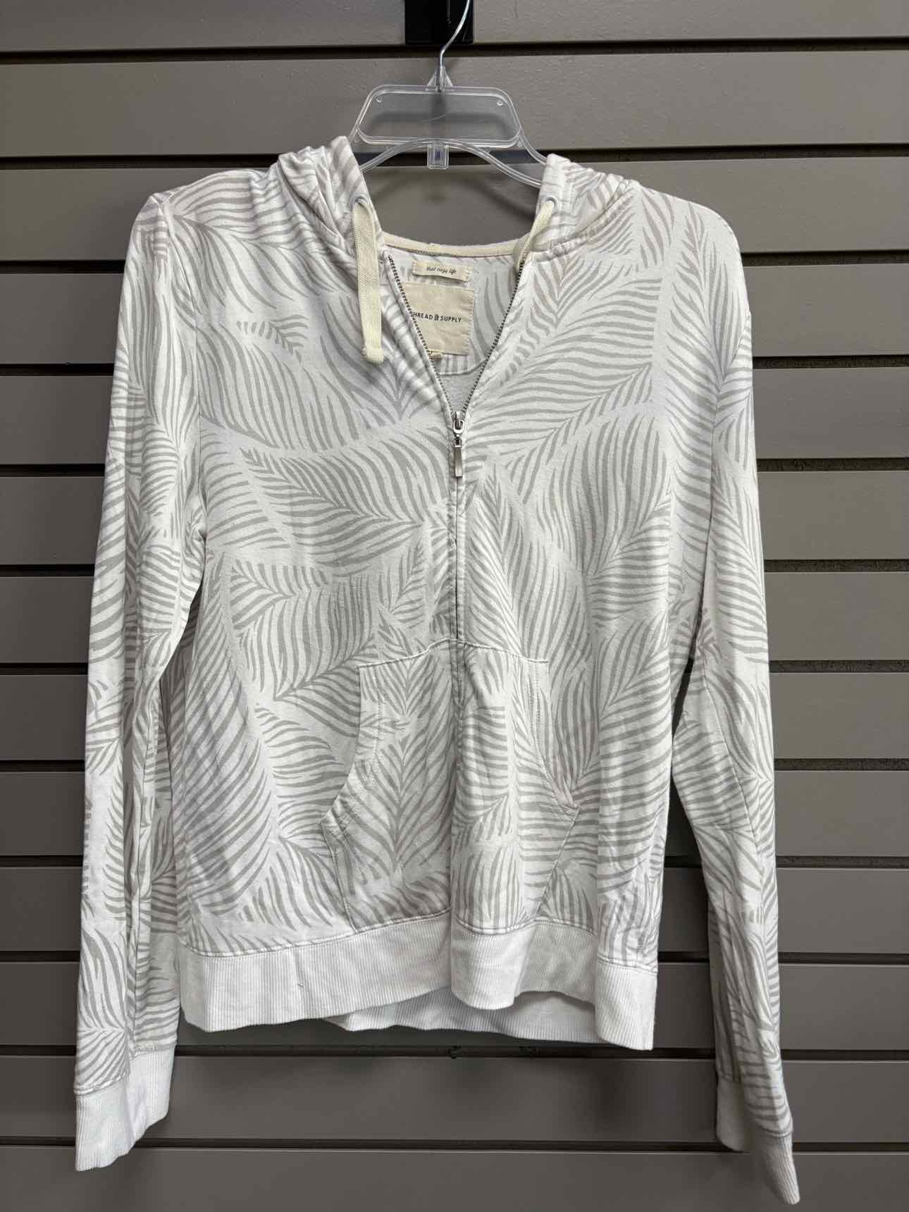 Women's Women Size L White Thread & Supply Hooded Long Sleeve Sweatshirt