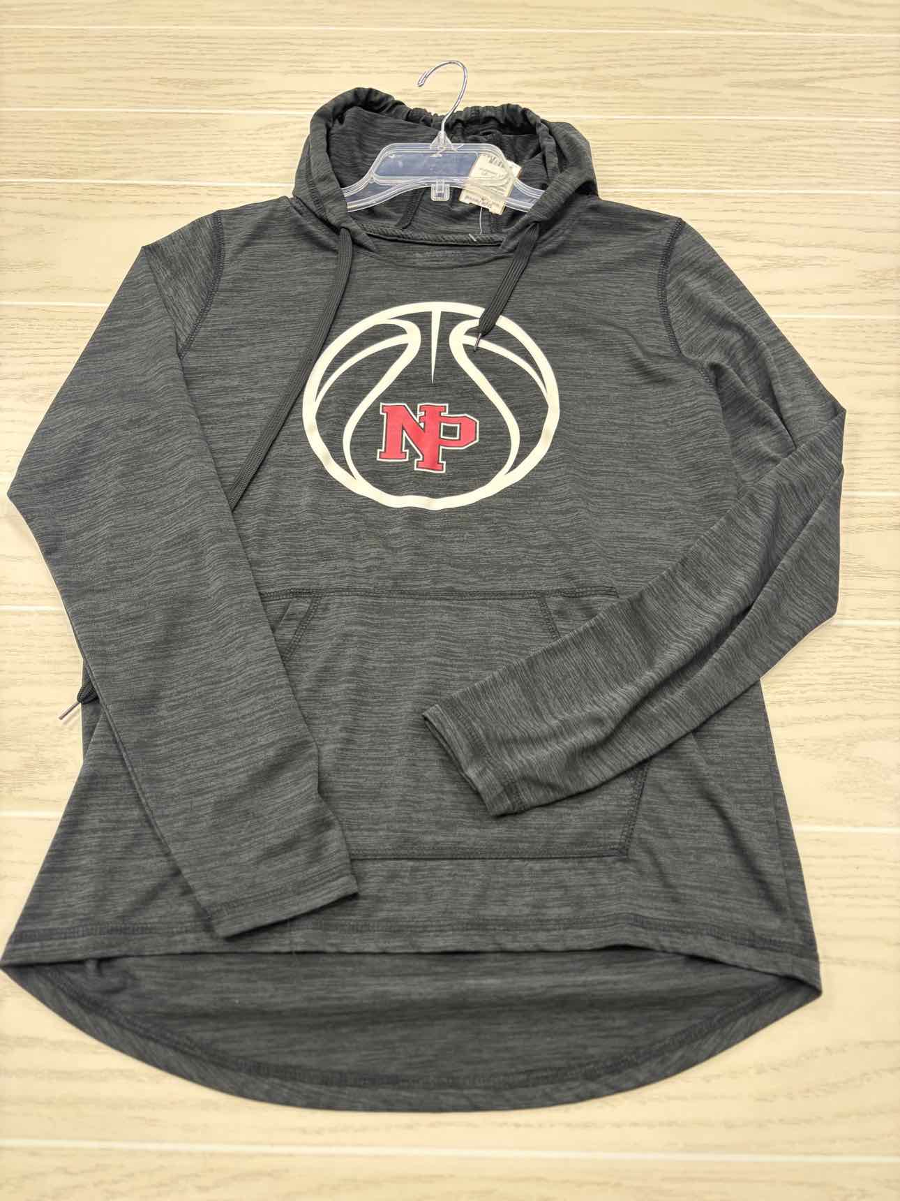 Women's Women Size M Charcoal augusta Heathered Hooded Long Sleeve Shirt