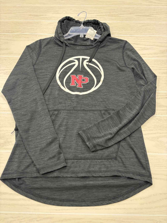 Women's Women Size M Charcoal augusta Heathered Hooded Long Sleeve Shirt