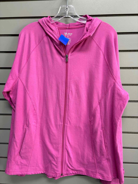 Women's Women Size 1X Pink Tek Gear Long Sleeve Sweatshirt