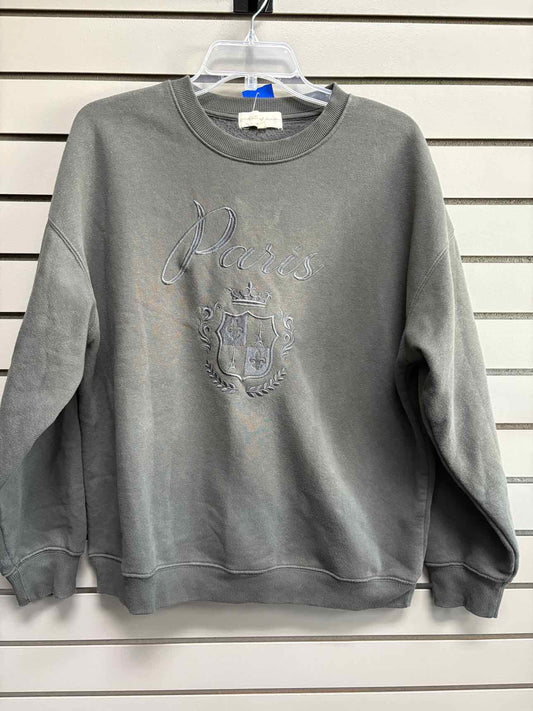 Women's Women Size L Charcoal State Of Mine Crew Long Sleeve Sweatshirt