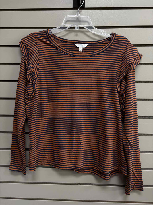 Women's Women Size L Multi-Color time tru Stripe Long Sleeve Shirt