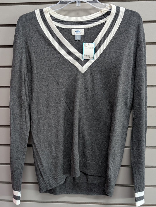 Women's Women Size L Charcoal Old Navy V-Neck Long Sleeve Sweater
