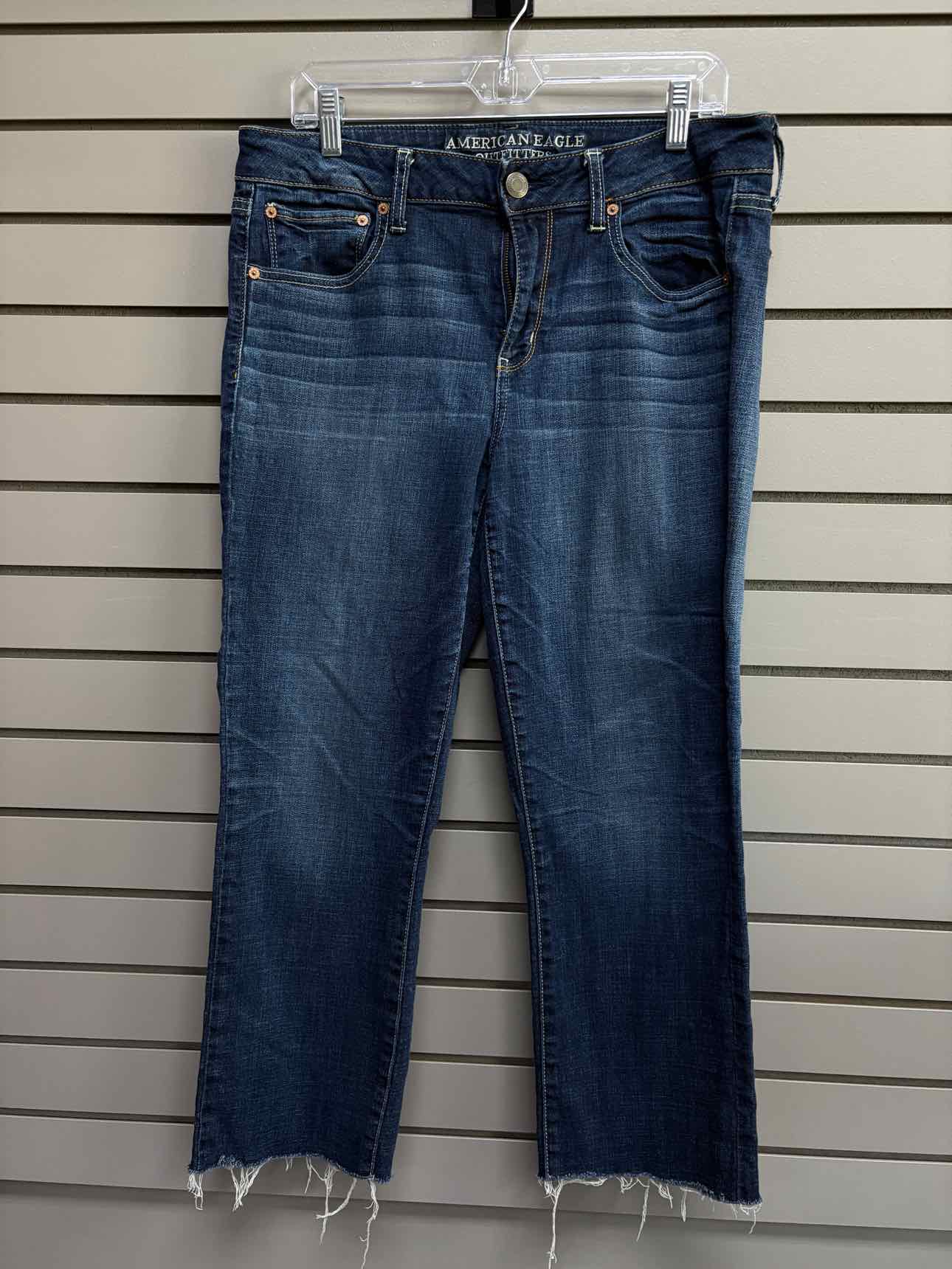 Women's Waist Size 14 American Eagle Dark Blue Wide Leg Jean