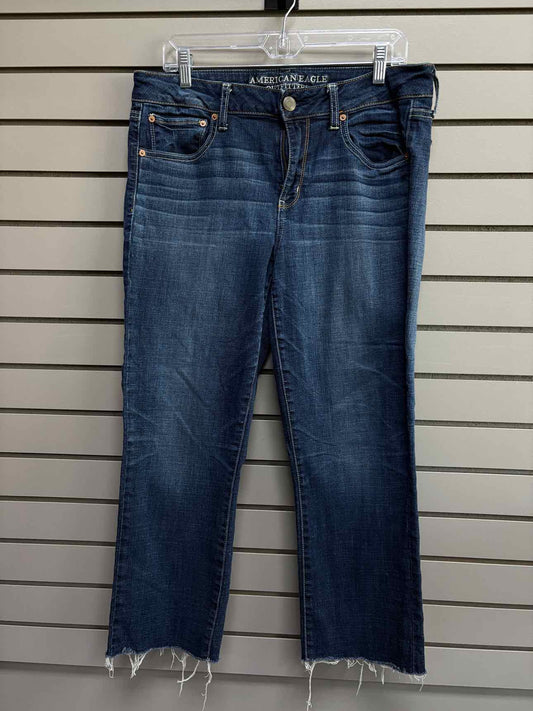 Women's Waist Size 14 American Eagle Dark Blue Wide Leg Jean