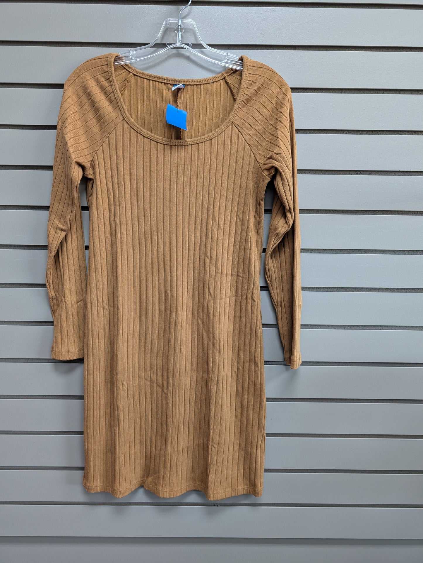 Women's Size Large Rust Old Navy Long Sleeve Ribbed Above Knee Dress