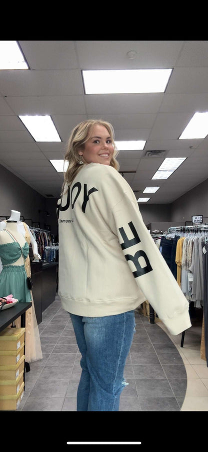 Be Yourself Oversized Plus Sweatshirt