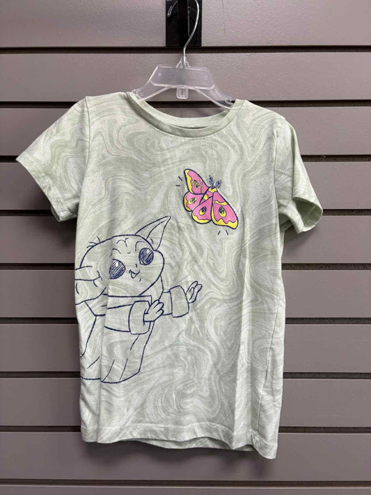 Girl's Child Size 7 Star Wars Green Short Sleeve Shirt
