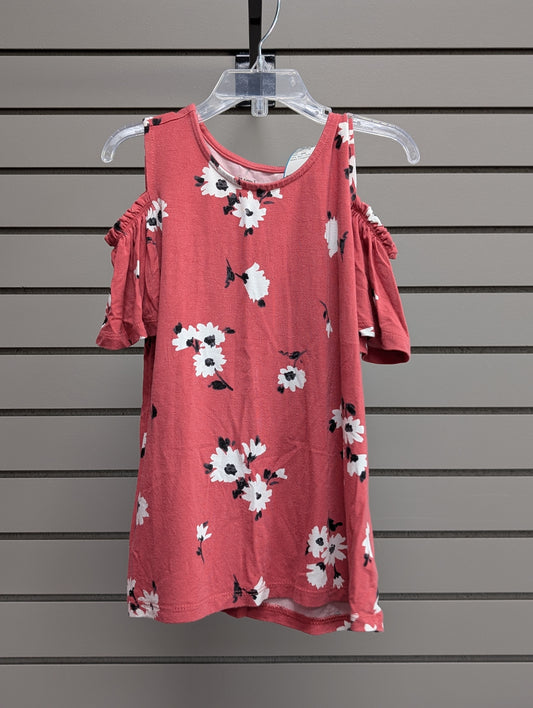 Girl's Child Size 6/7 Rumi + Ryder Blush Floral Short Sleeve Shirt
