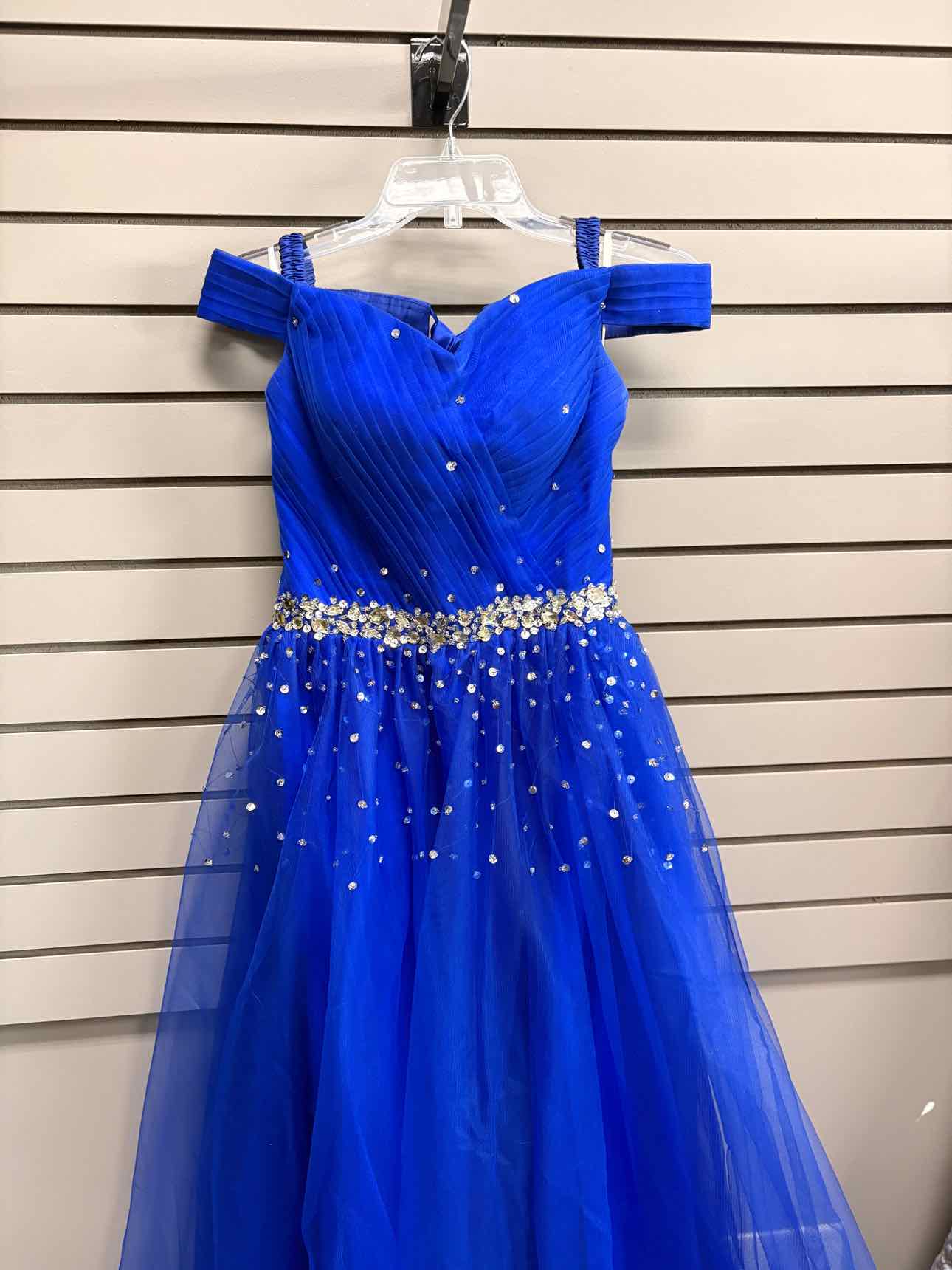 Women's Size 4 Blue Off the Shoulder Dress with Sequins