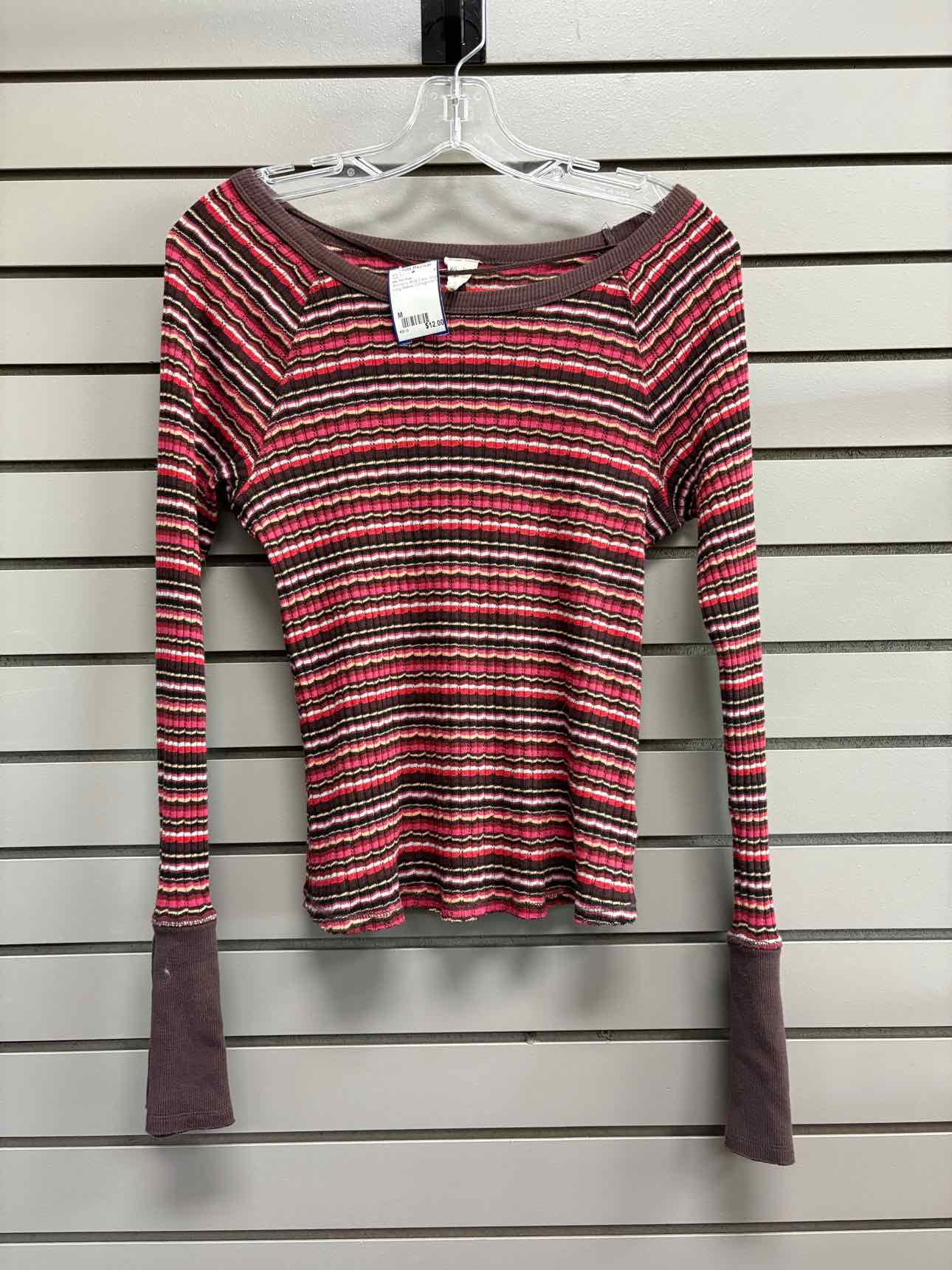 Women's Women Size M Multi-Color We The Free Stripe Long Sleeve Shirt