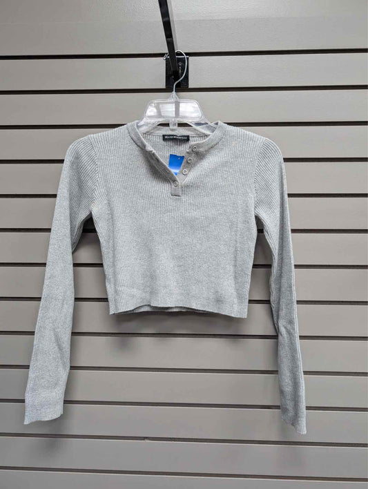 Women's Women Size One Size Light Gray Brandy Mellvile V-Neck Long Sleeve Shirt