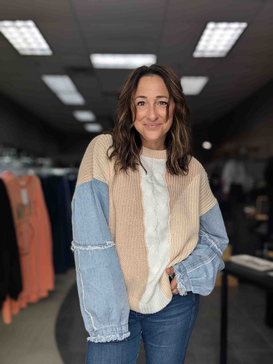 Mocha Multi Texture Sweater