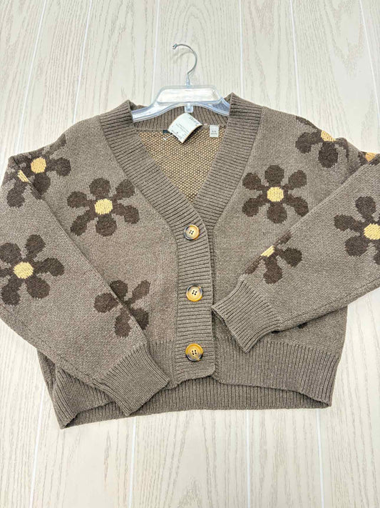 Women's Women Size M Brown tahari Floral V-Neck Long Sleeve Sweater
