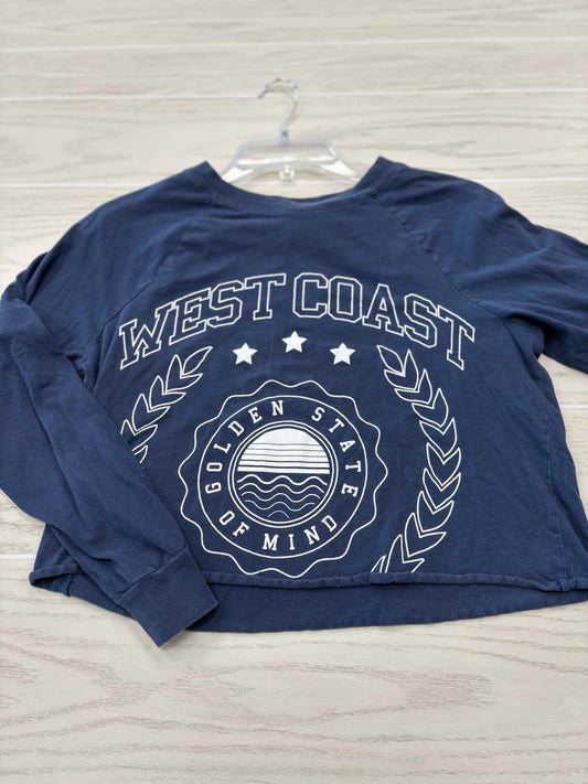 Girl's Child Size M Modern Lux Blue Long Sleeve Shirt