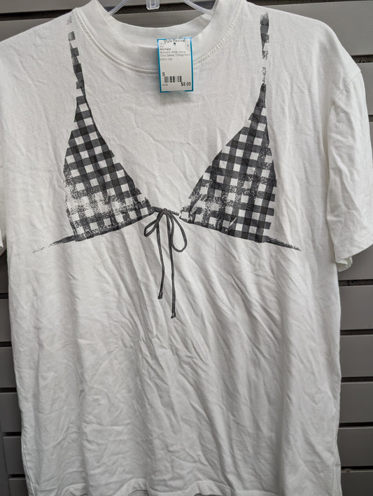 Women's Women Size S White Wild Fable Scoop Short Sleeve Shirt