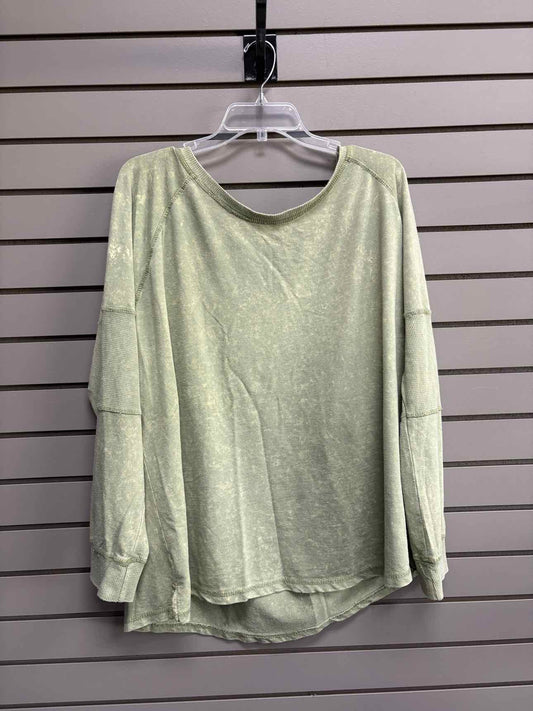 Women's Women Size 3X Sage Like Love Long Sleeve Shirt