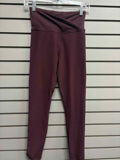 Women's Women Size XS Athleta Burgundy Ribbed Legging