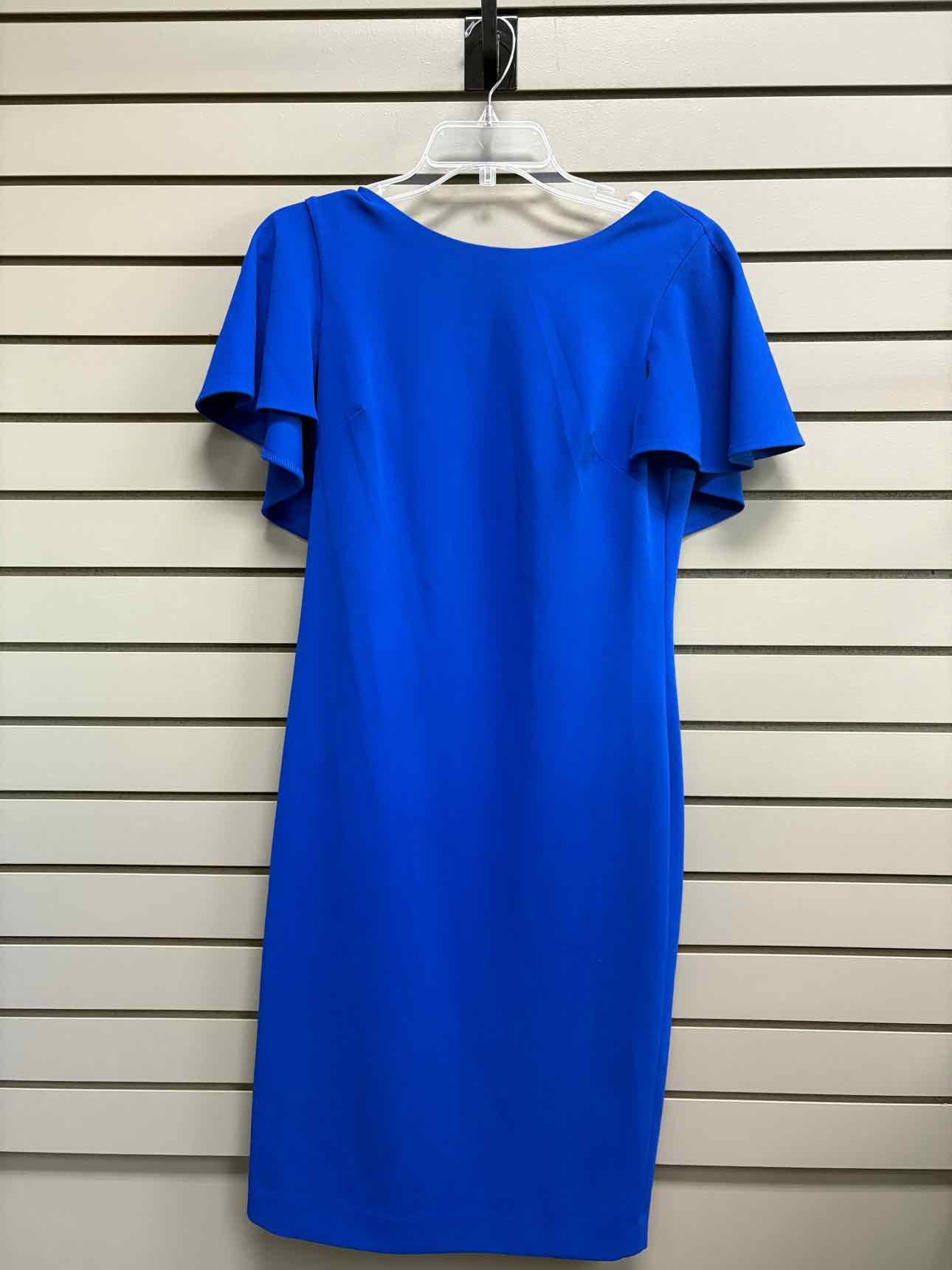 Women's Size 6 Royal Blue Calvin Klein Short Sleeve Midi Dress