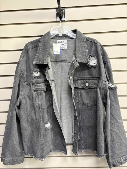 Women's Women Size 3X White Birch Black Denim Jean Jacket