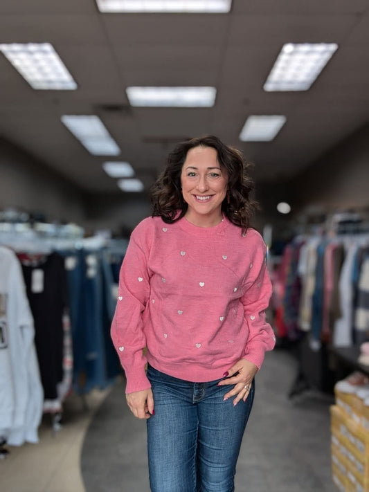 Pink Heart Sweater